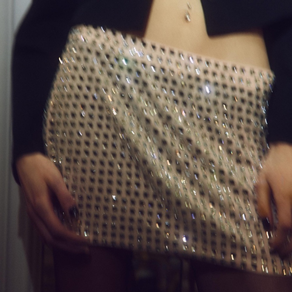 VIRAL NEW ZARA NIGHT OUT SPARKLY SKIRT L